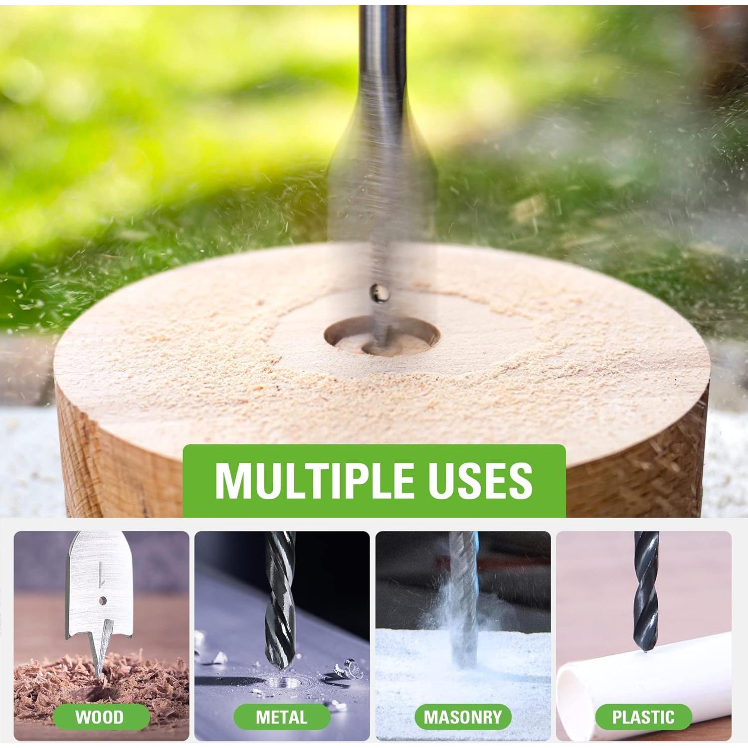 Juego de Brocas y Puntas Greenworks 90 Piezas Óxido Negro