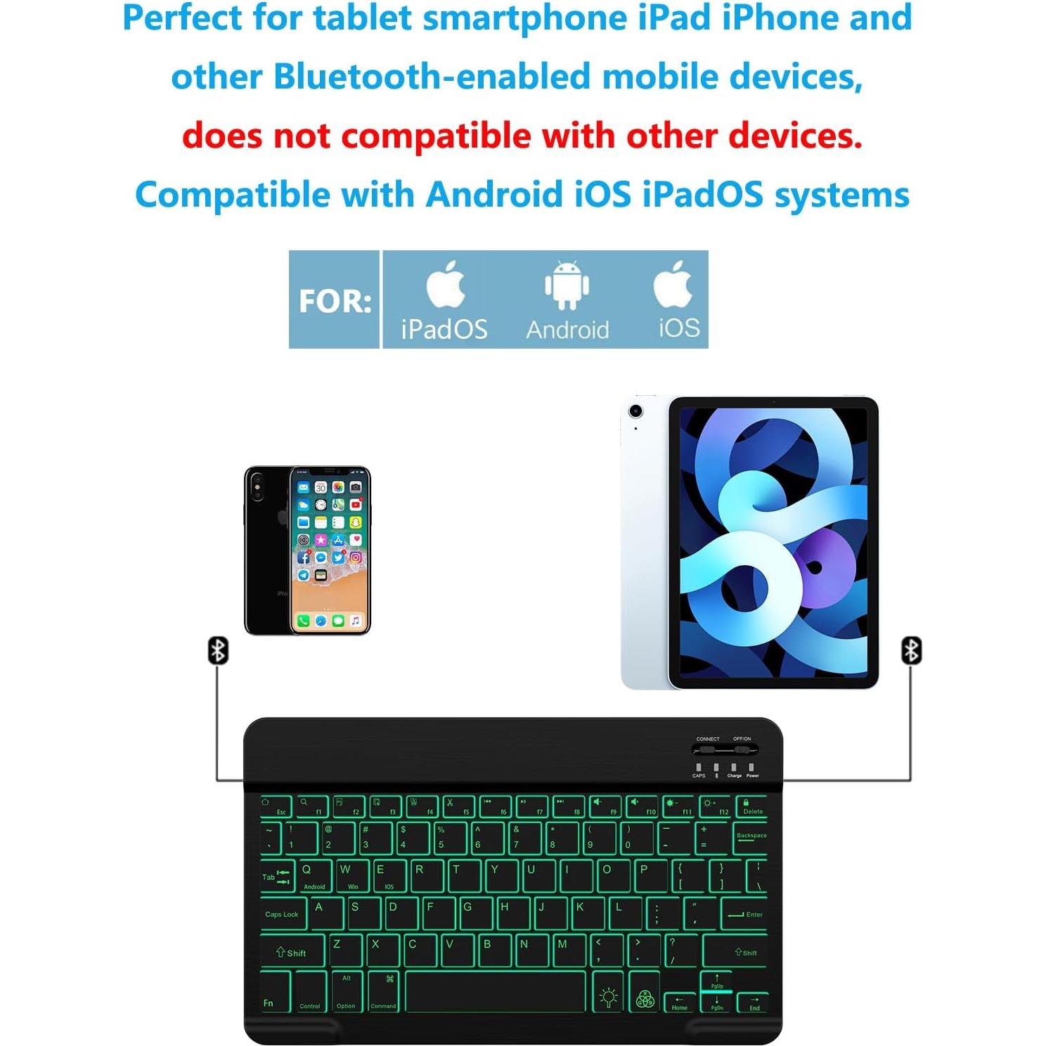 Teclado Bluetooth Retroiluminado TOHAKATA para iPad y Tablet