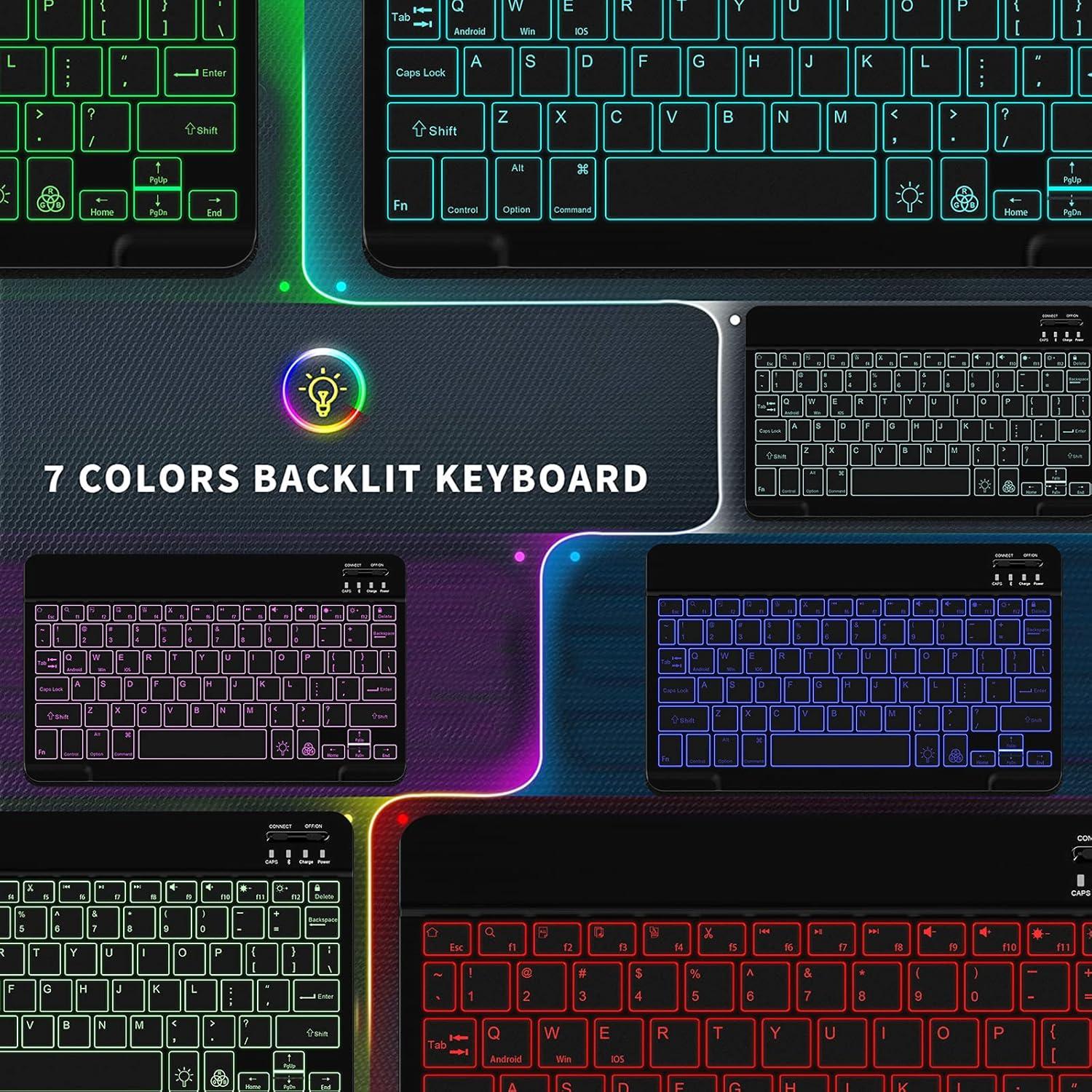 Teclado Bluetooth Retroiluminado TOHAKATA para iPad y Tablet