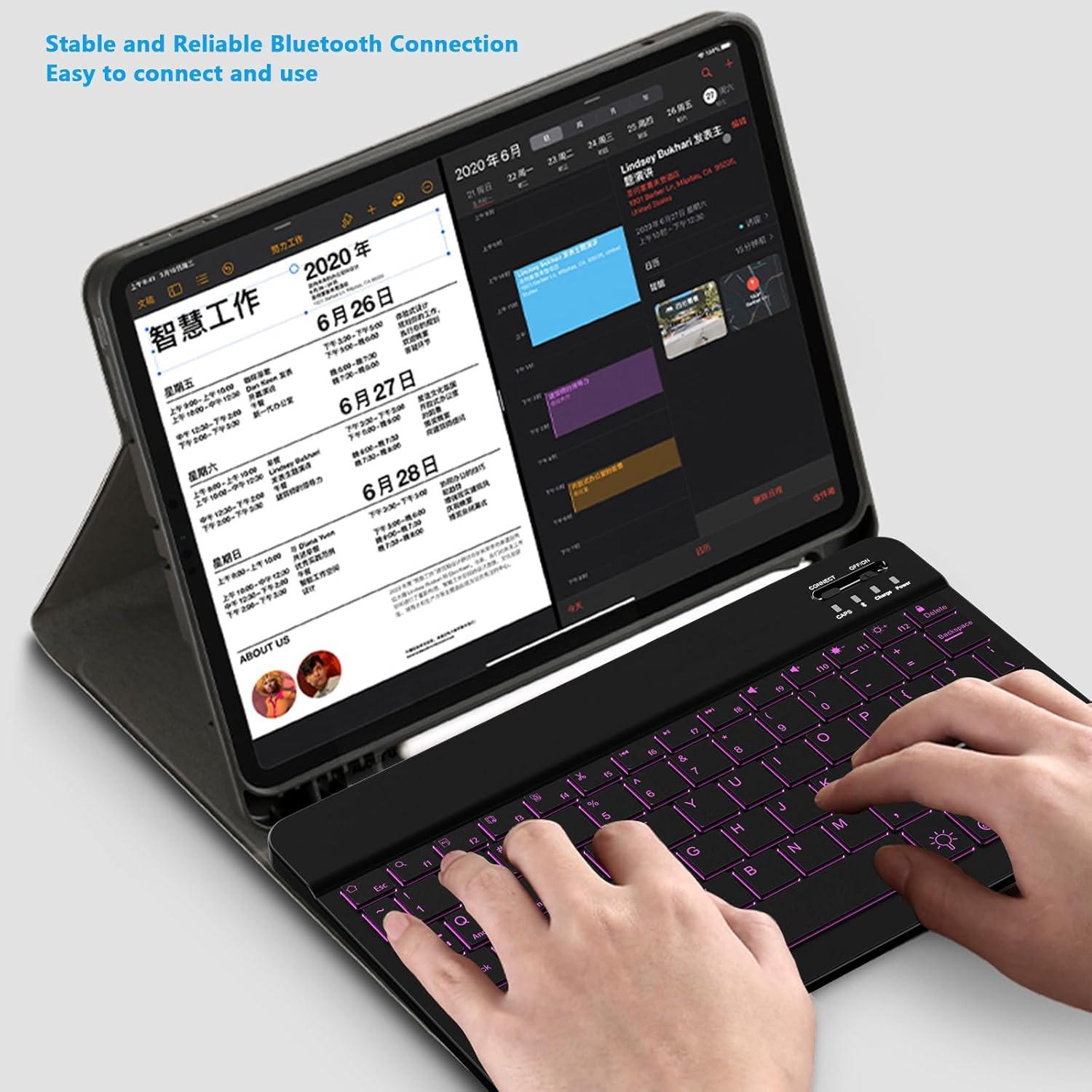 Teclado Bluetooth Retroiluminado TOHAKATA para iPad y Tablet