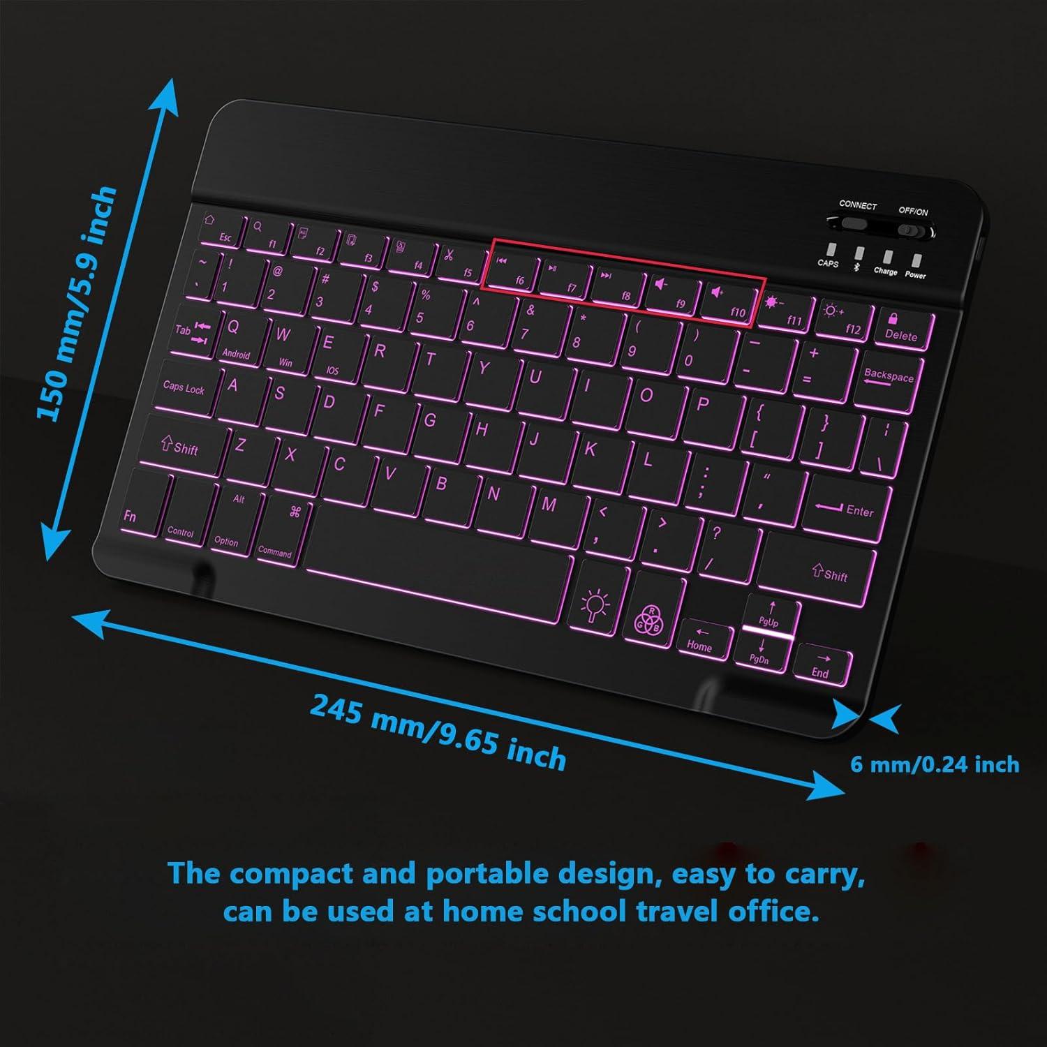 Teclado Bluetooth Retroiluminado TOHAKATA para iPad y Tablet
