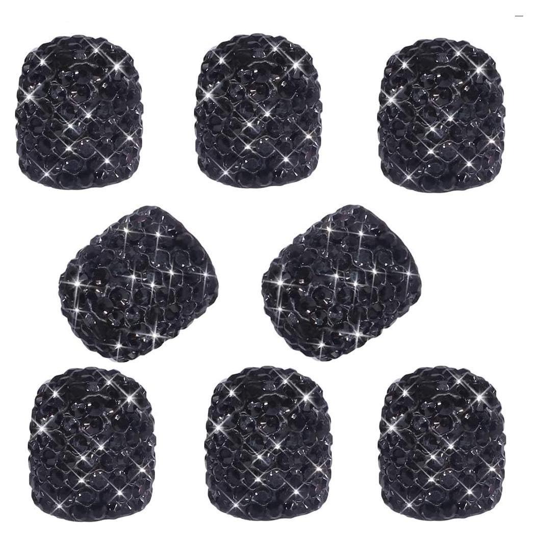 Paquete de 8 Tapas de Válvula Brillantes SUMAJU - Cristal Negro