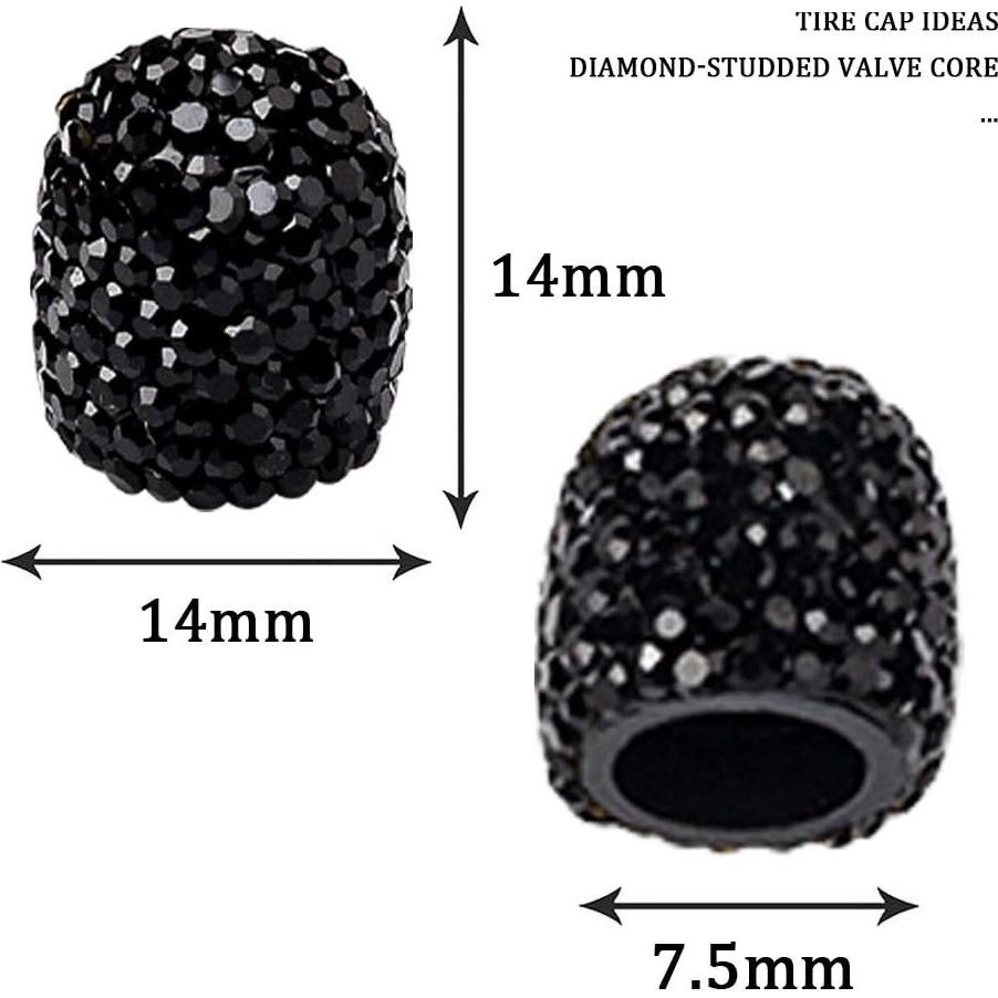 Paquete de 8 Tapas de Válvula Brillantes SUMAJU - Cristal Negro