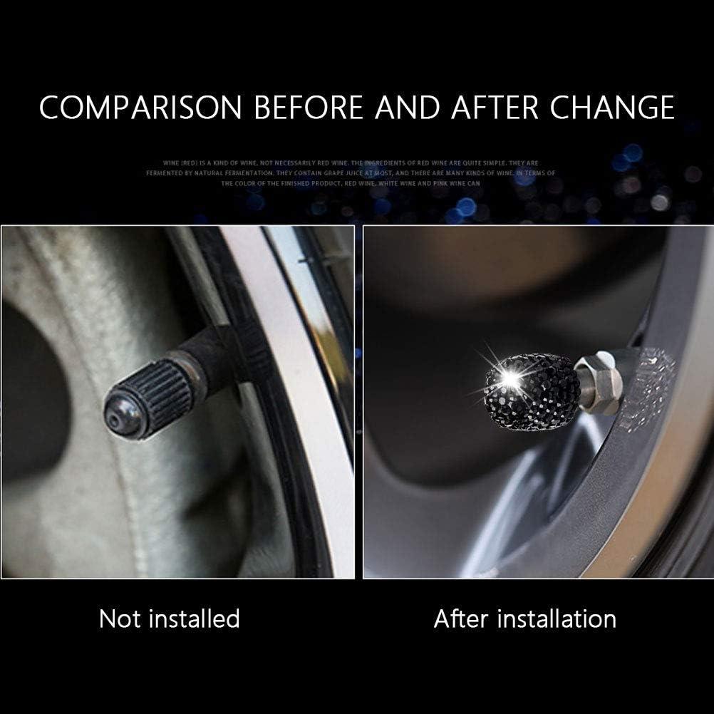 Paquete de 8 Tapas de Válvula Brillantes SUMAJU - Cristal Negro