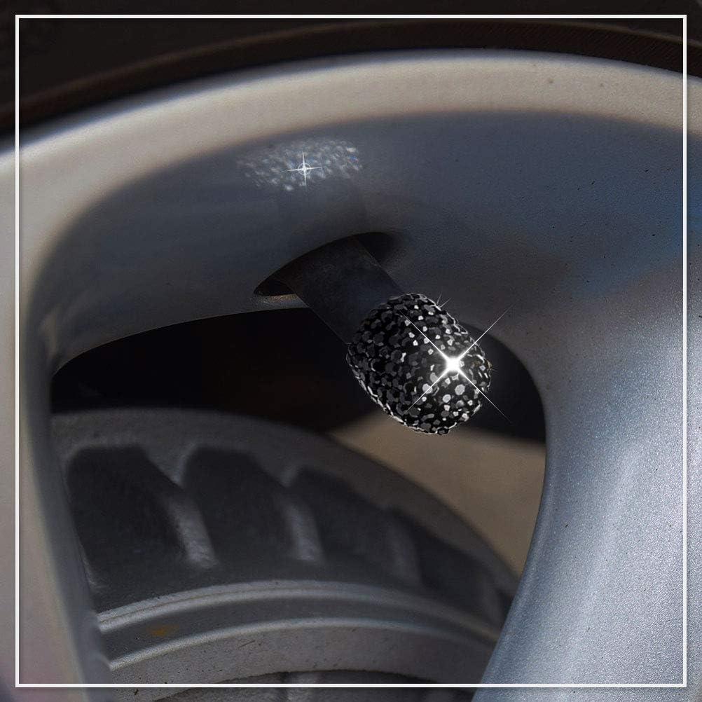 Paquete de 8 Tapas de Válvula Brillantes SUMAJU - Cristal Negro