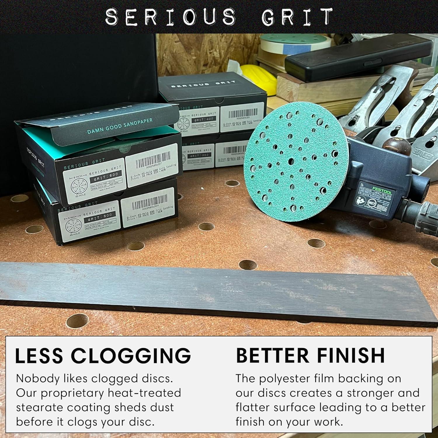 Discos de Lijado 6" Serious Grit 320 Granos 50 Unidades