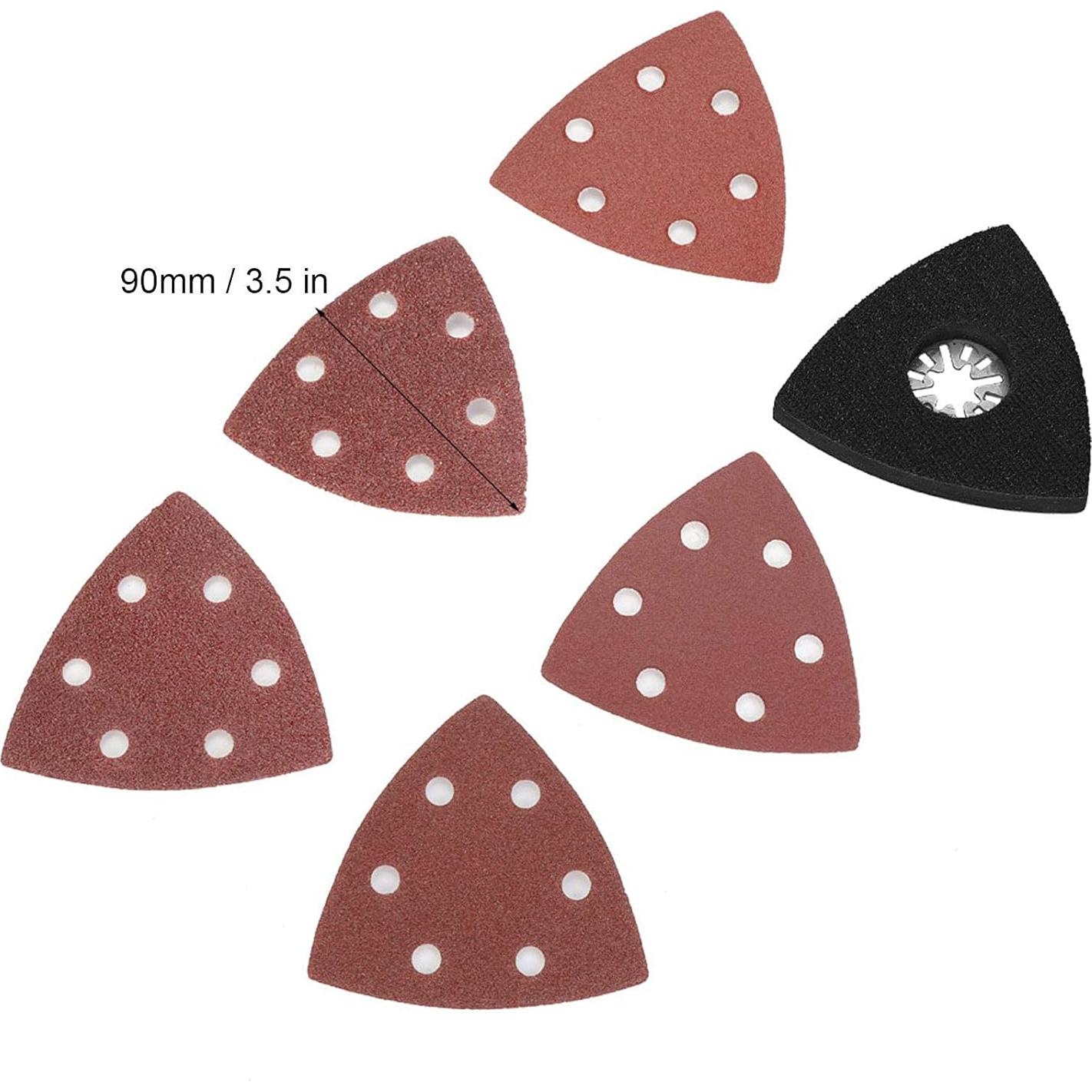 Kit 100 Hojas de Lija Triangular Hilitand 80mm 60-240 Granos