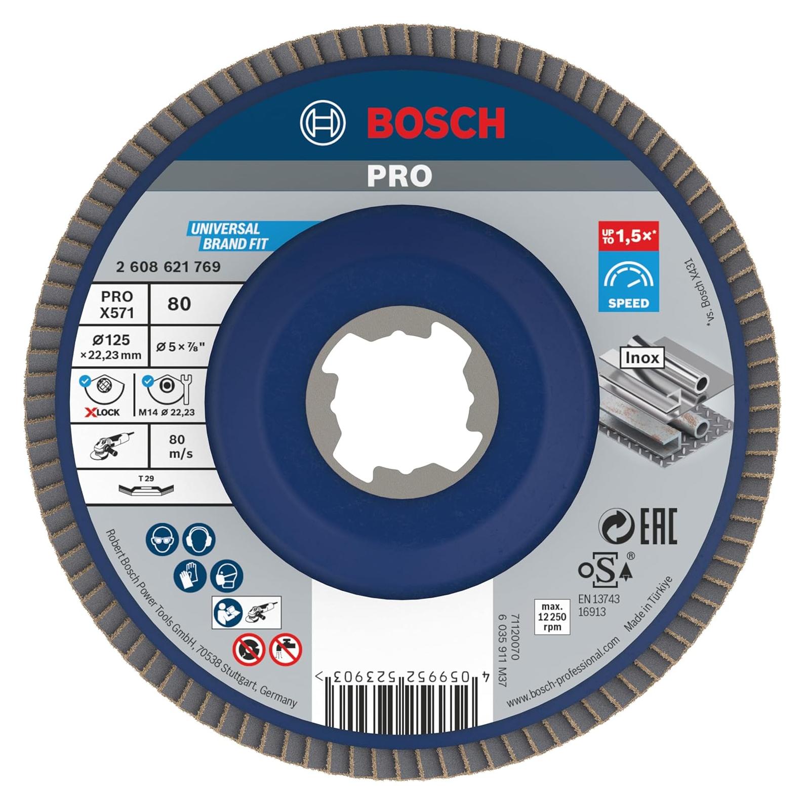 Disco de Lijado Bosch Pro X571 125 mm Grano 80 para Metal
