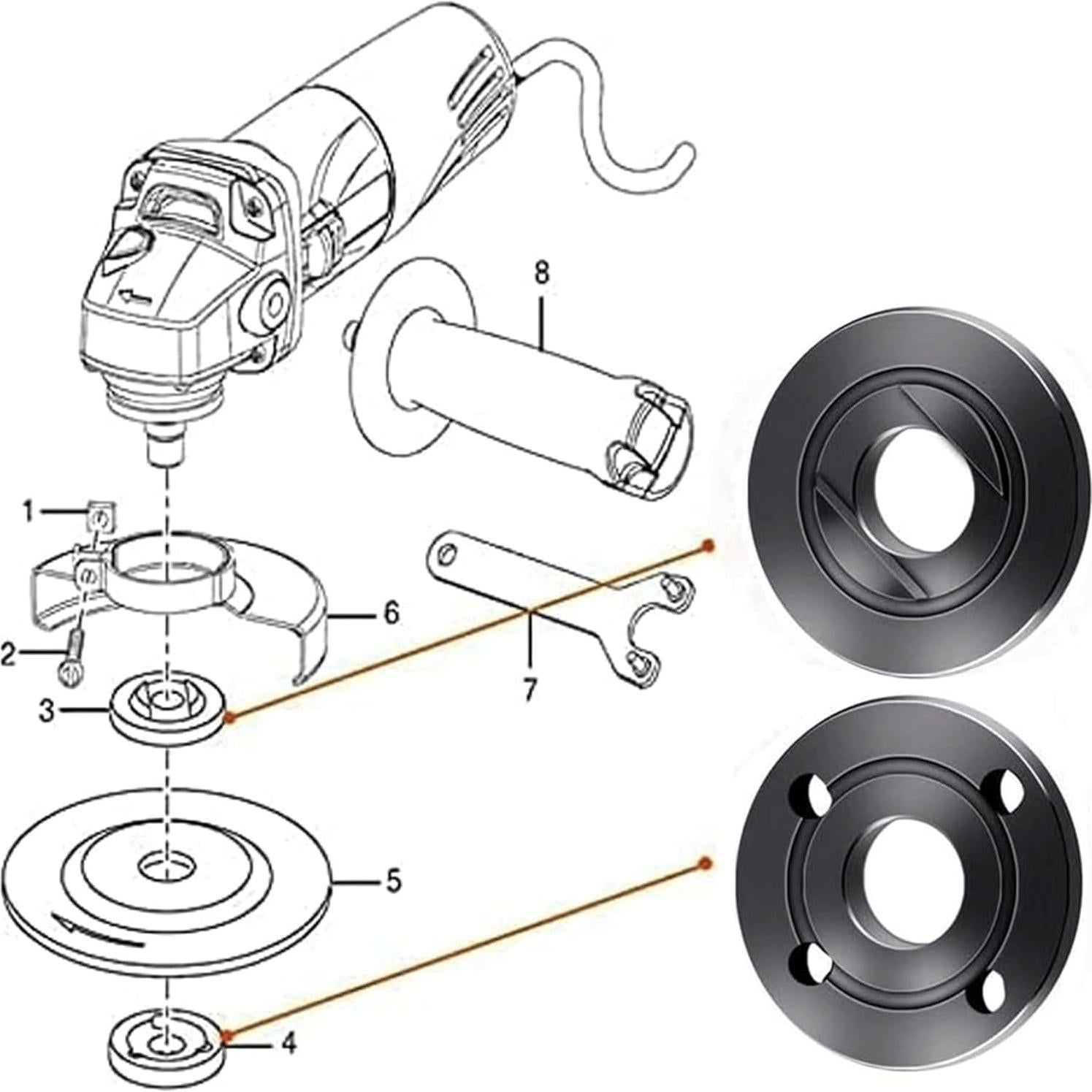Llave de Ángulo para Grinder YQCX 193465-4 4.5" y 5"