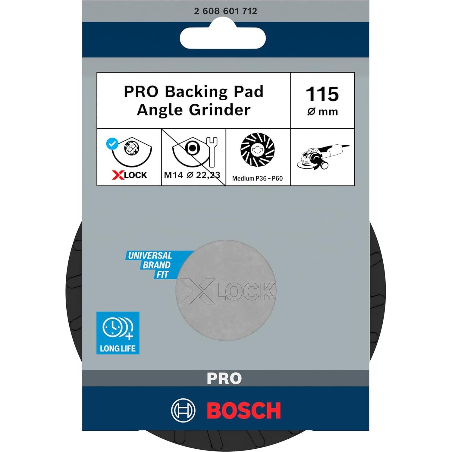 Almohadilla de Respaldo Bosch X-LOCK 115 mm Grano Medio