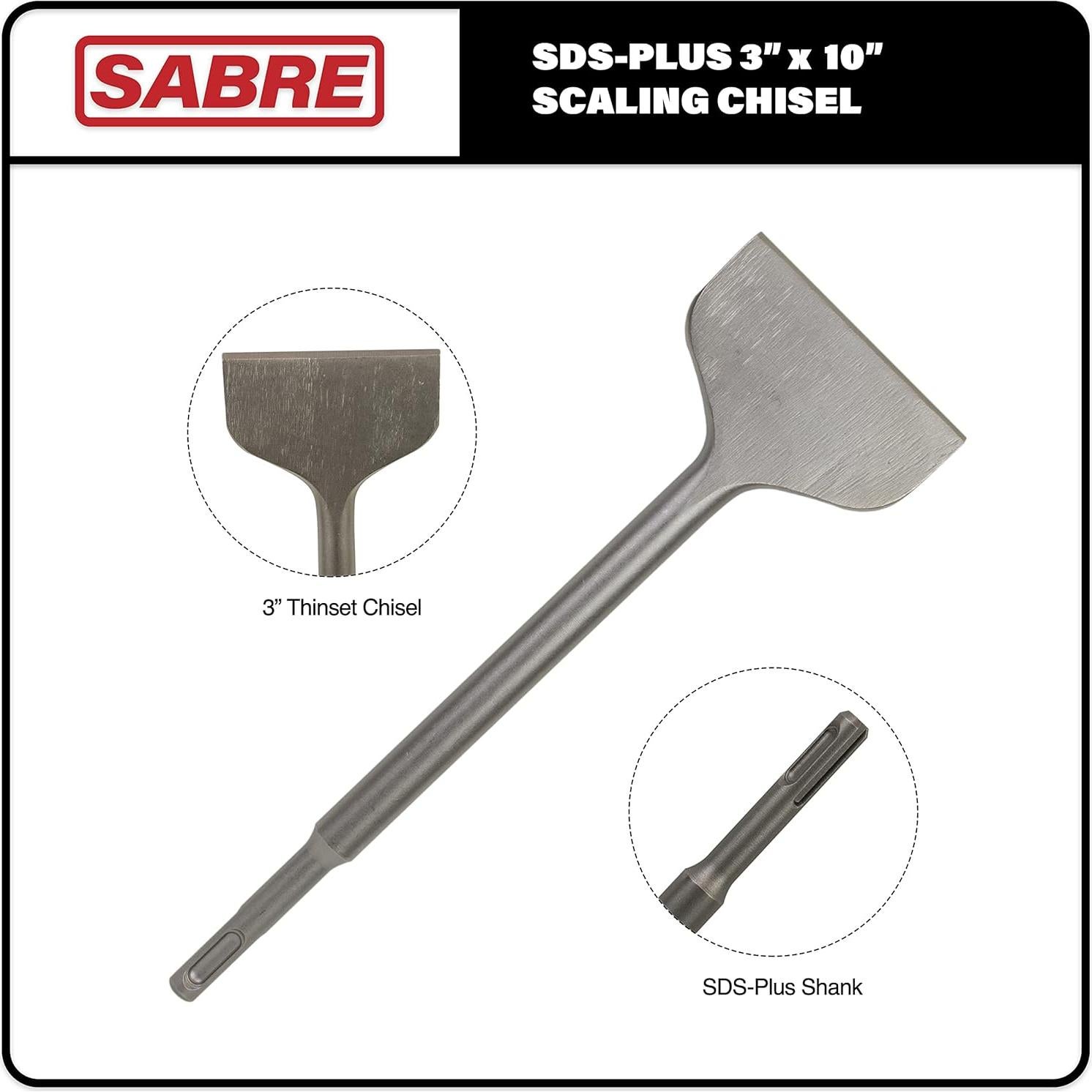 Cincel de raspado SDS Plus Sabre Tools 3 cm x 25 cm