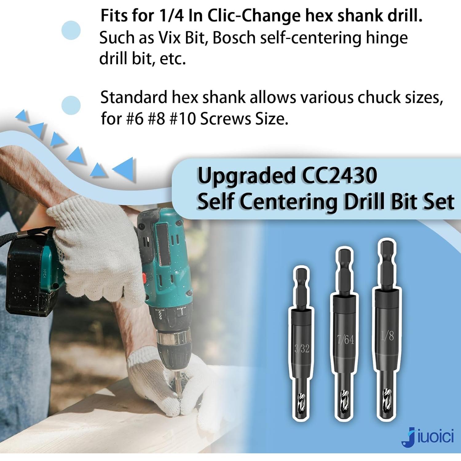 Juego de Brocas Autocentrantes Bosch CC2430 para Taladros 1/4"