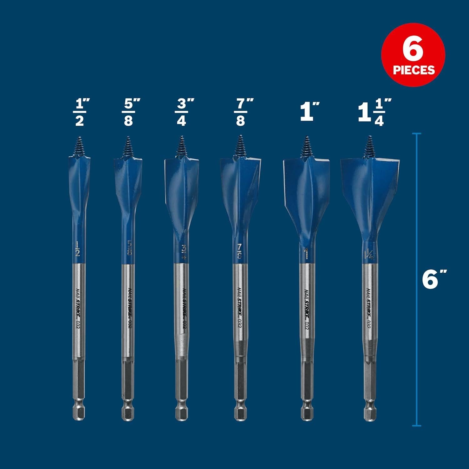 Juego de Brocas para Madera Bosch NS5006 - 6 Piezas con Punta Roscada