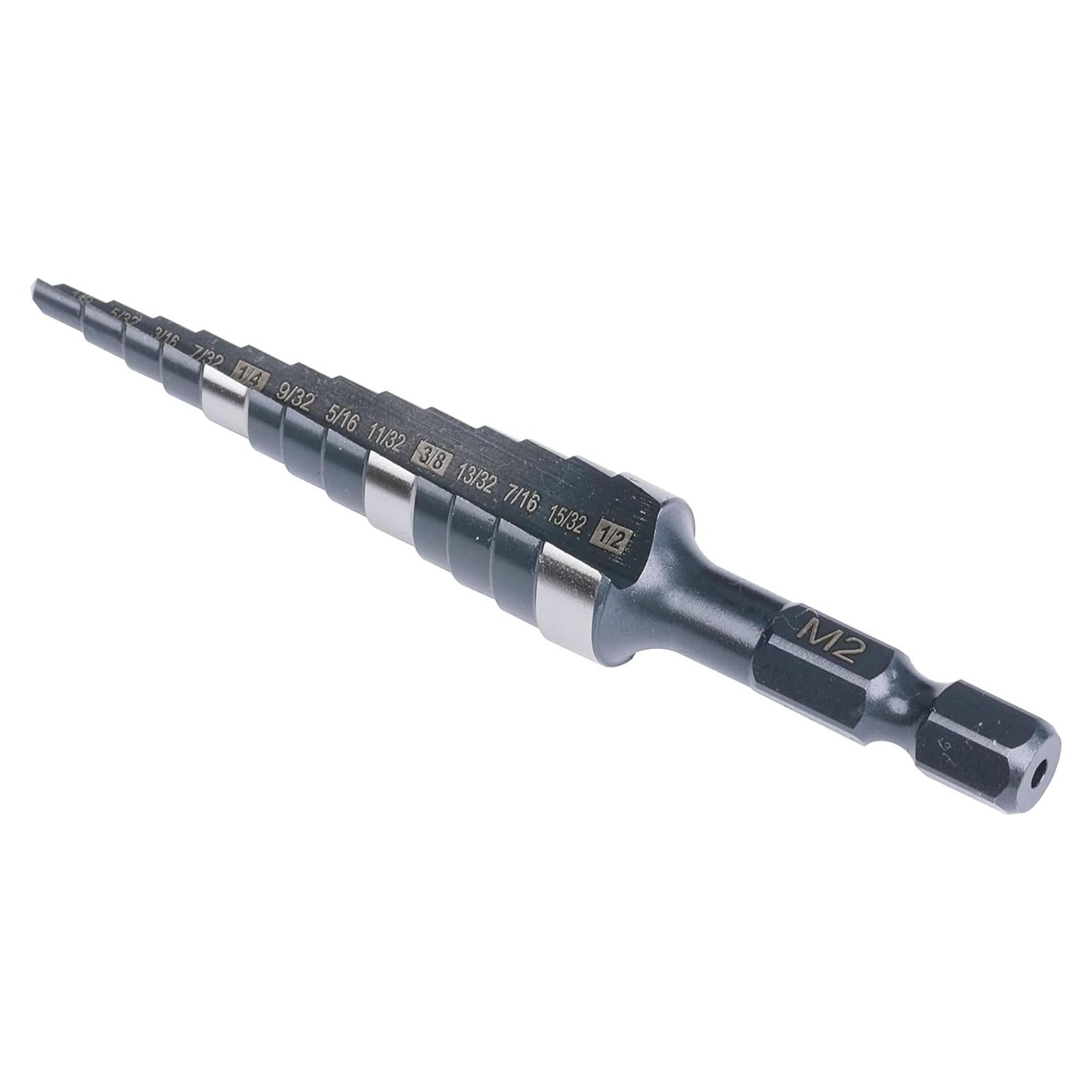 Broca Escalonada Doble Flute Jerax HSS 1/8" - 1/2" para Metal y Madera