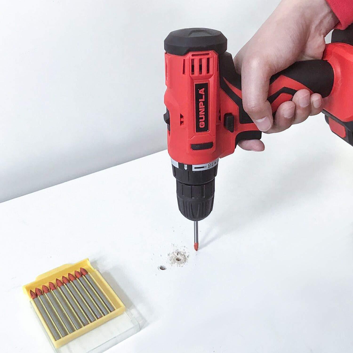 Juego de Brocas de Carburo Gunpla 10 Piezas 6mm para Vidrio y Azulejo