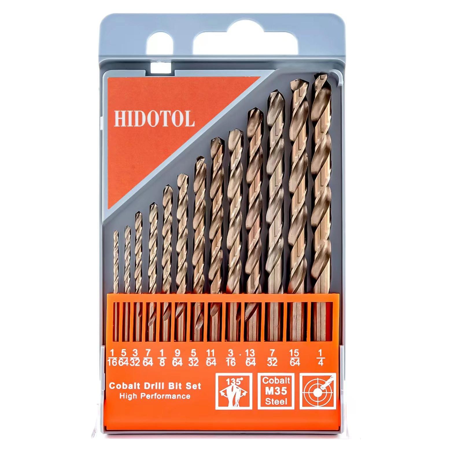 Juego de Brocas de Cobalto 13 Piezas HSS M35 para Metal