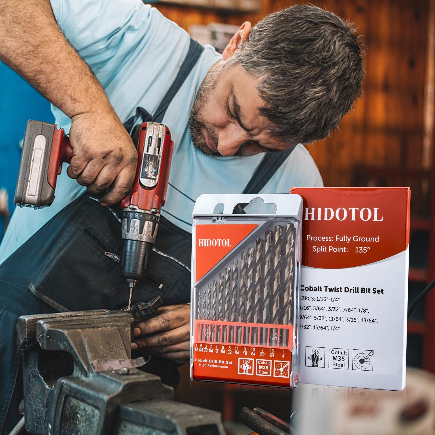 Juego de Brocas de Cobalto 13 Piezas HSS M35 para Metal