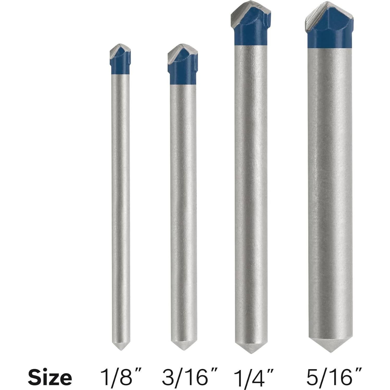 Juego de Brocas de Carburo BOSCH NS2000 para Azulejos - 4 Piezas