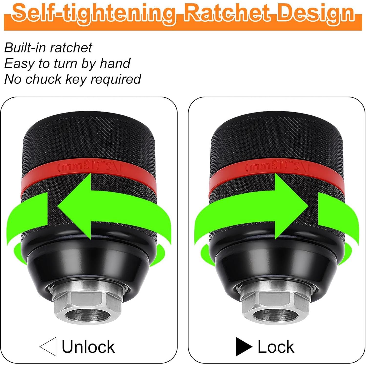 Chuck sin llave YUEARN HA3JAW 1/2" para martillos Bosch SDS-Plus