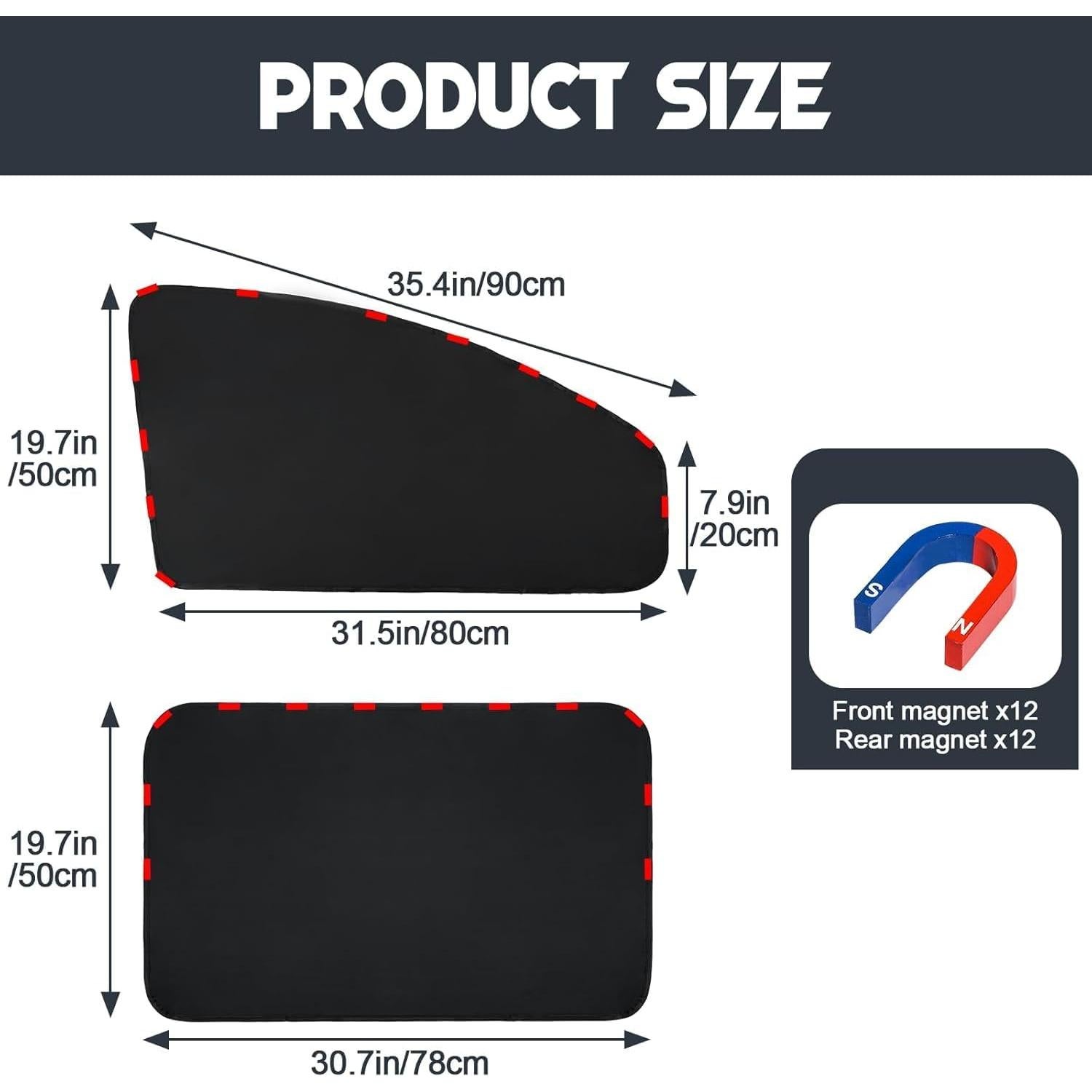 Cortinas de Privacidad para Ventanas de Auto ZATOOTO - 4 Piezas Opacas