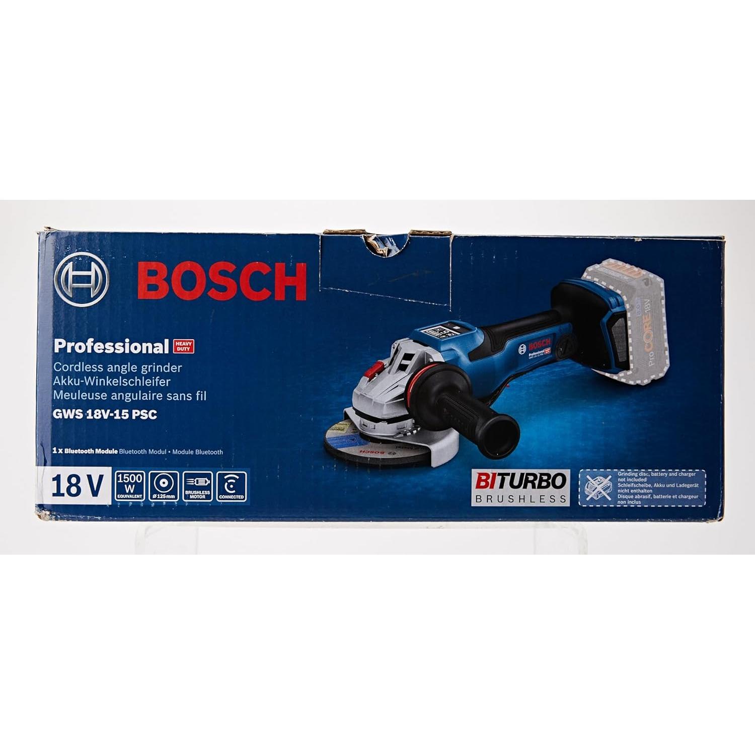 Amoladora Angular Inalámbrica Bosch Professional GWS 18V-15 PSC
