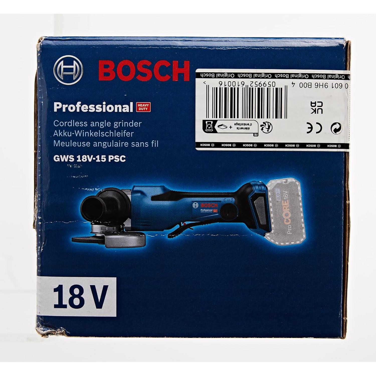 Amoladora Angular Inalámbrica Bosch Professional GWS 18V-15 PSC