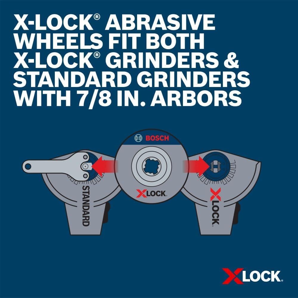 Ruedas de Esmerilado de Metal Bosch X-LOCK 4.5" - Paquete de 3