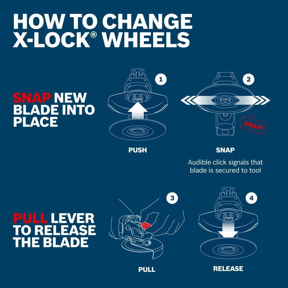 Ruedas de Esmerilado de Metal Bosch X-LOCK 4.5" - Paquete de 3