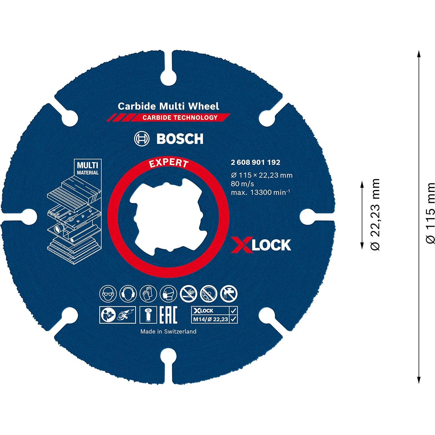 Disco de Corte Bosch Expert Carbide Multi Wheel X-LOCK 115 mm