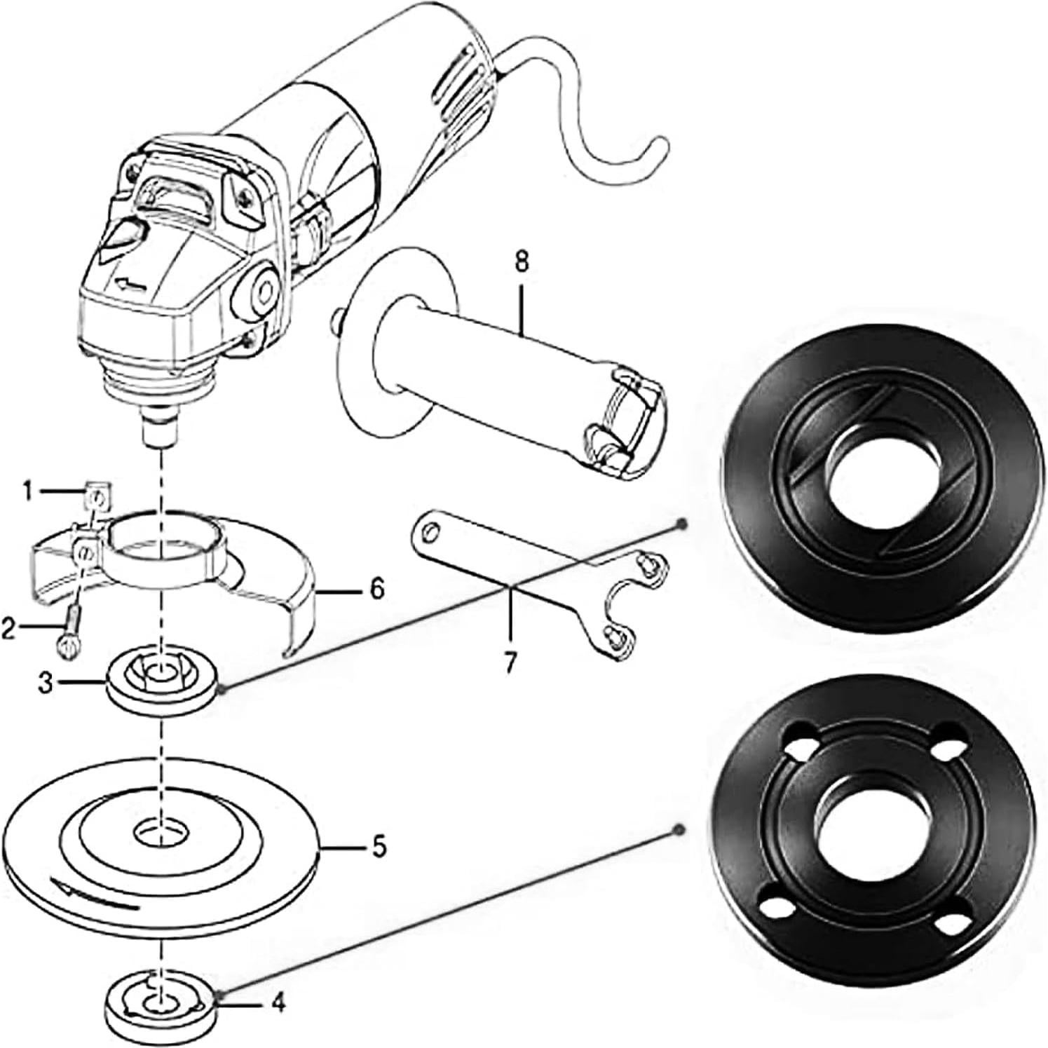Kit de Llave y Tuercas para Amoladora Angular RRKJYXGC