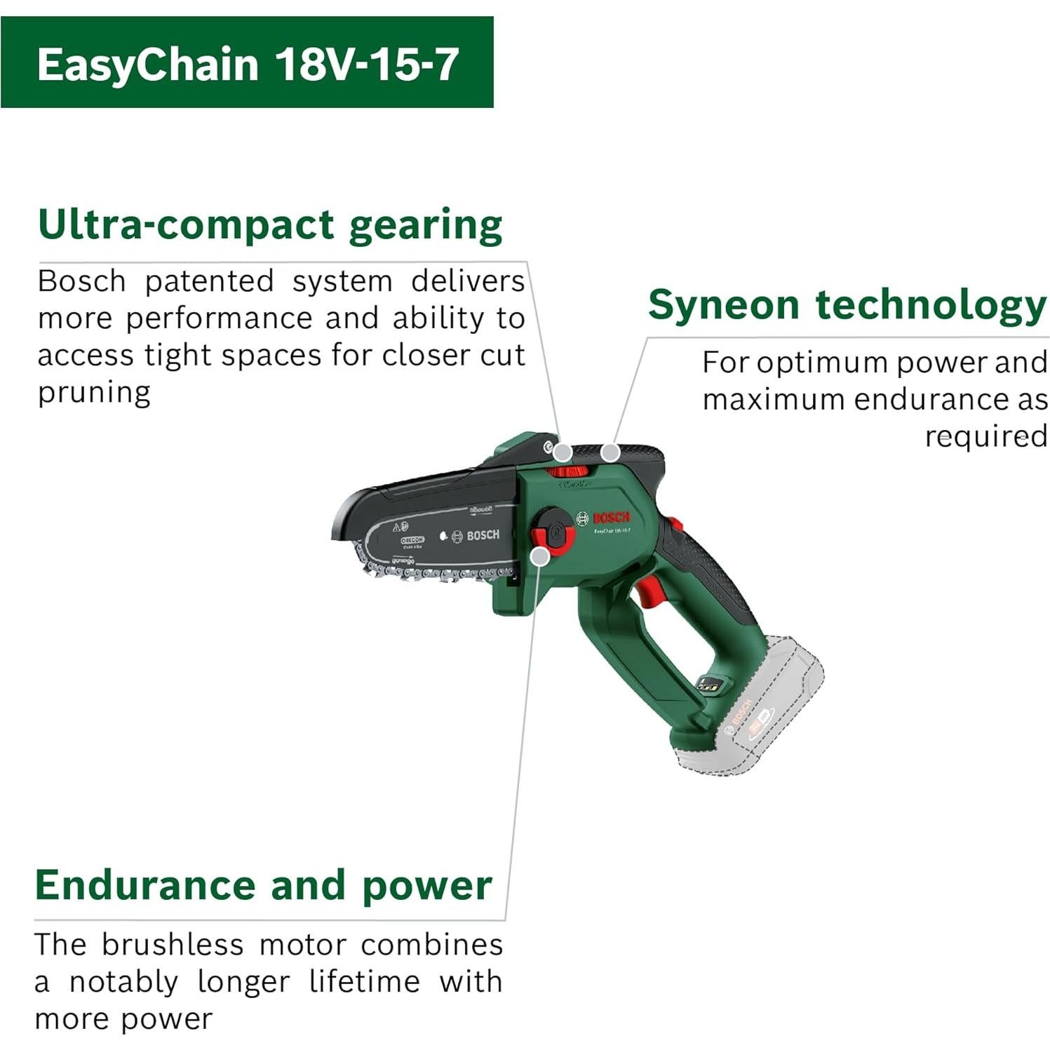 Sierra de Podar a Batería Bosch EasyChain 18V 15cm 1.3kg
