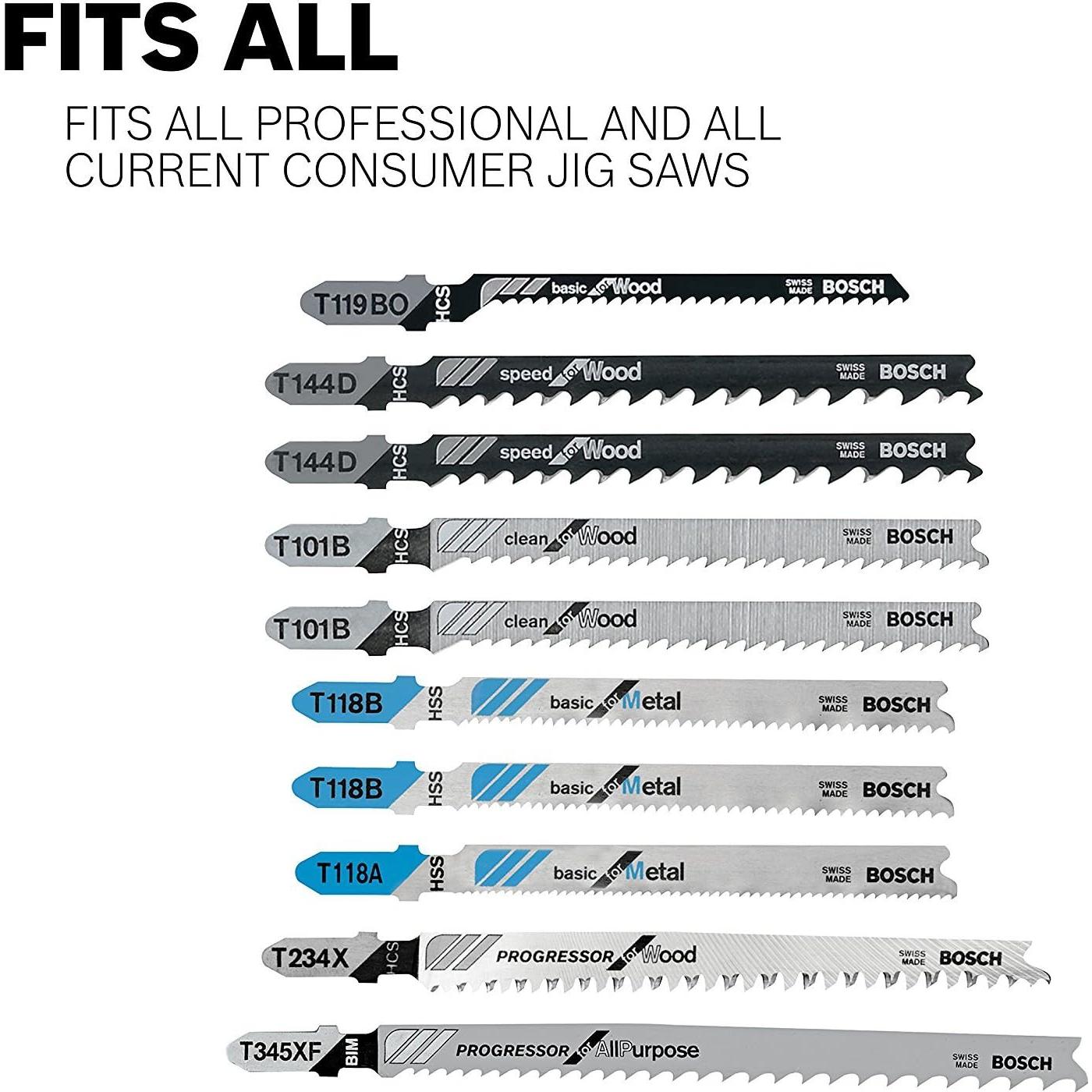 Hojas de Sierra de Calar Bosch T321AF3 13.3 cm 21 TPI Metal - 3 Piezas