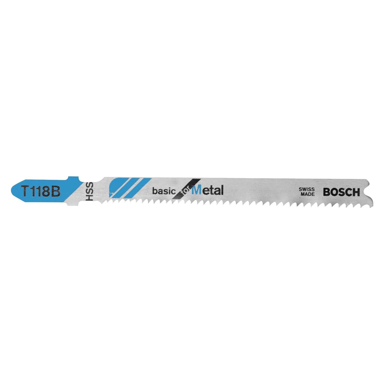 Hojas de Sierra de Calar Bosch T118B 9.21 cm 11-14 TPI - 5 Piezas