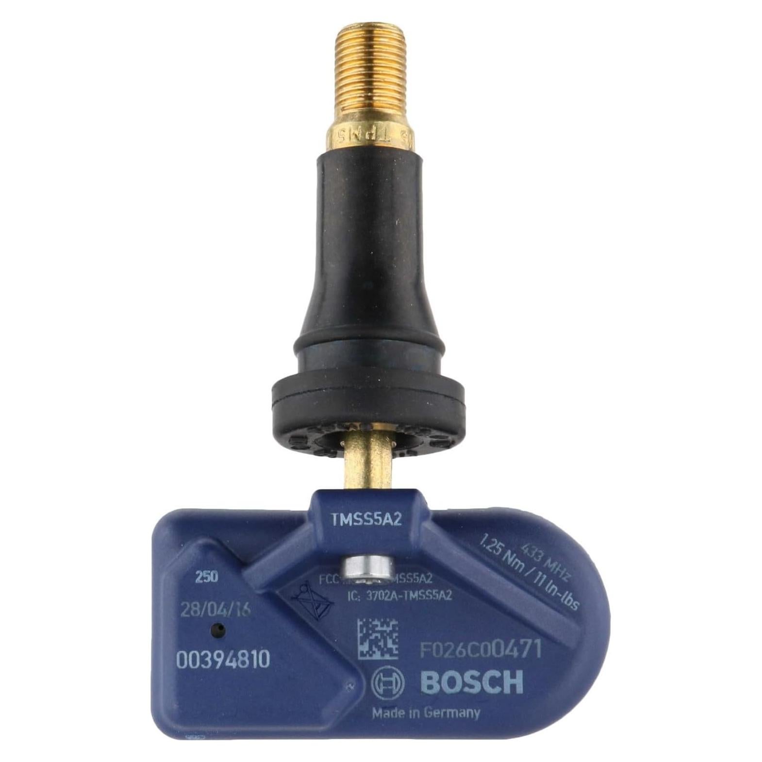Sensor TPMS Bosch QF0471 Universal 315/433MHz con Válvula de Goma