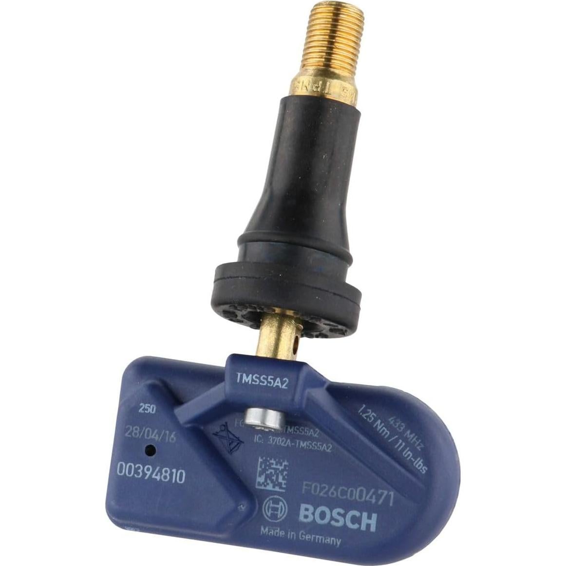 Sensor TPMS Bosch QF0471 Universal 315/433MHz con Válvula de Goma