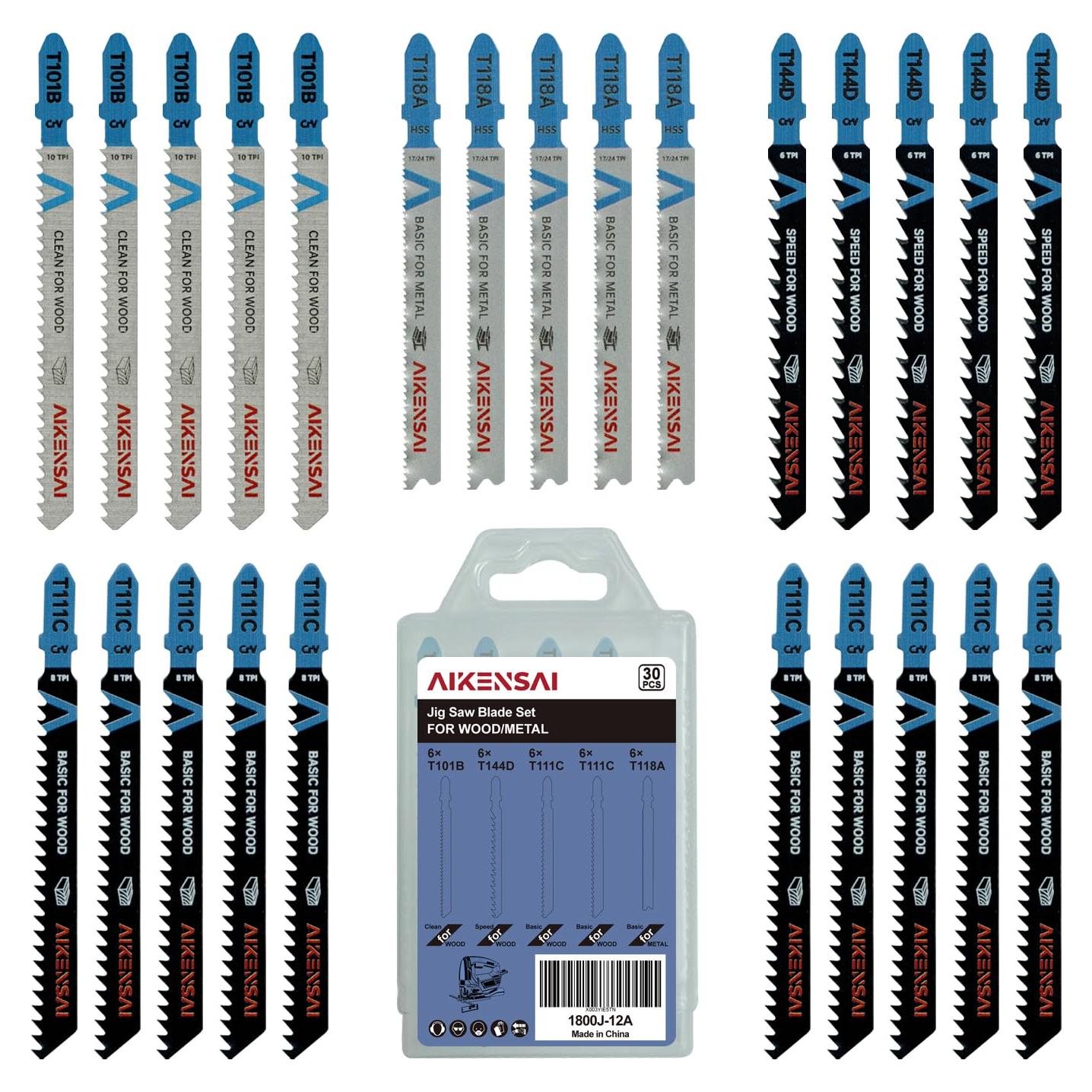 Juego de 30 Cuchillas de Sierra de Calar AIKENSAI T-Shank