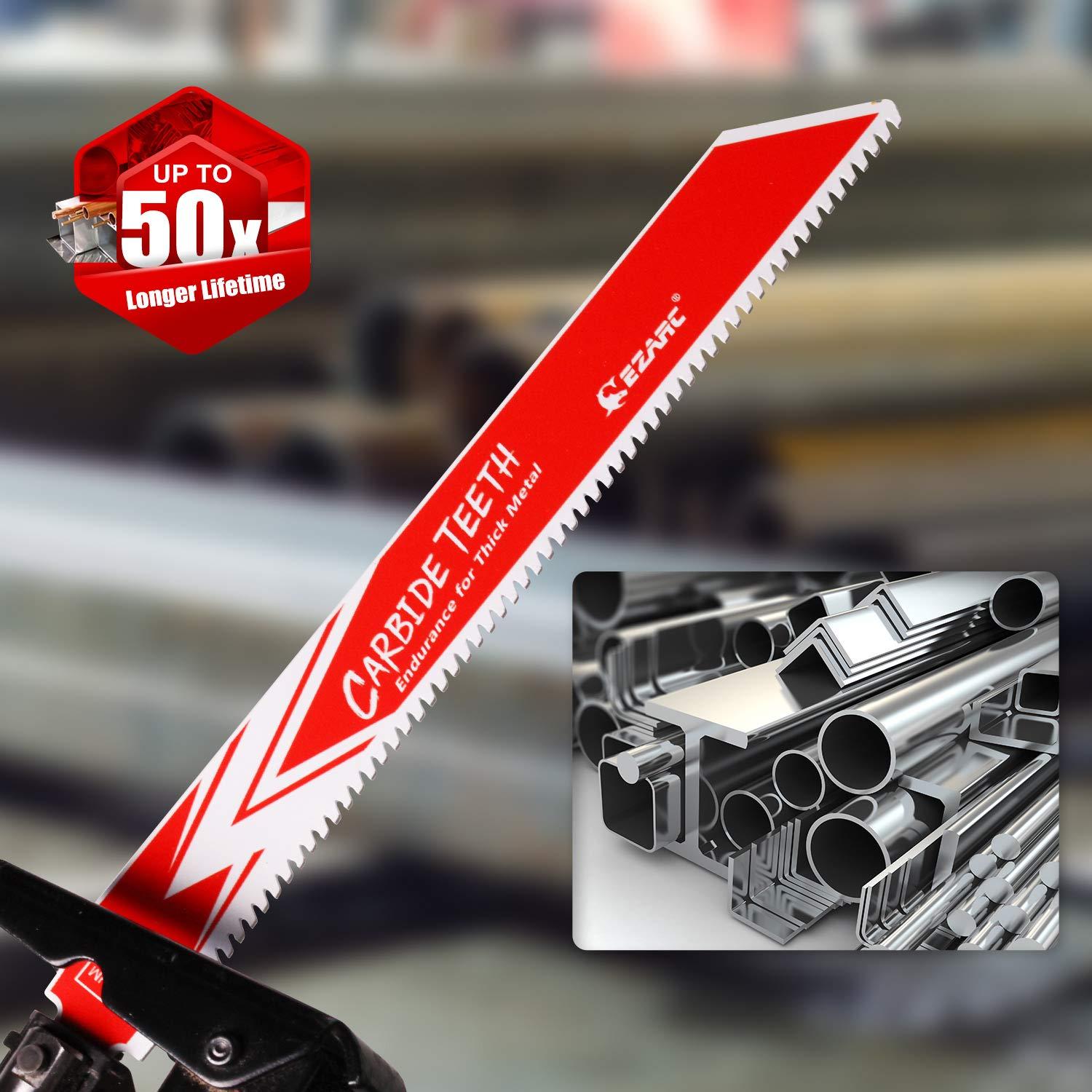 Hoja de Sierra Recíproca EZARC R678HM Carburo 15.24 cm 8TPI Paquete de 3