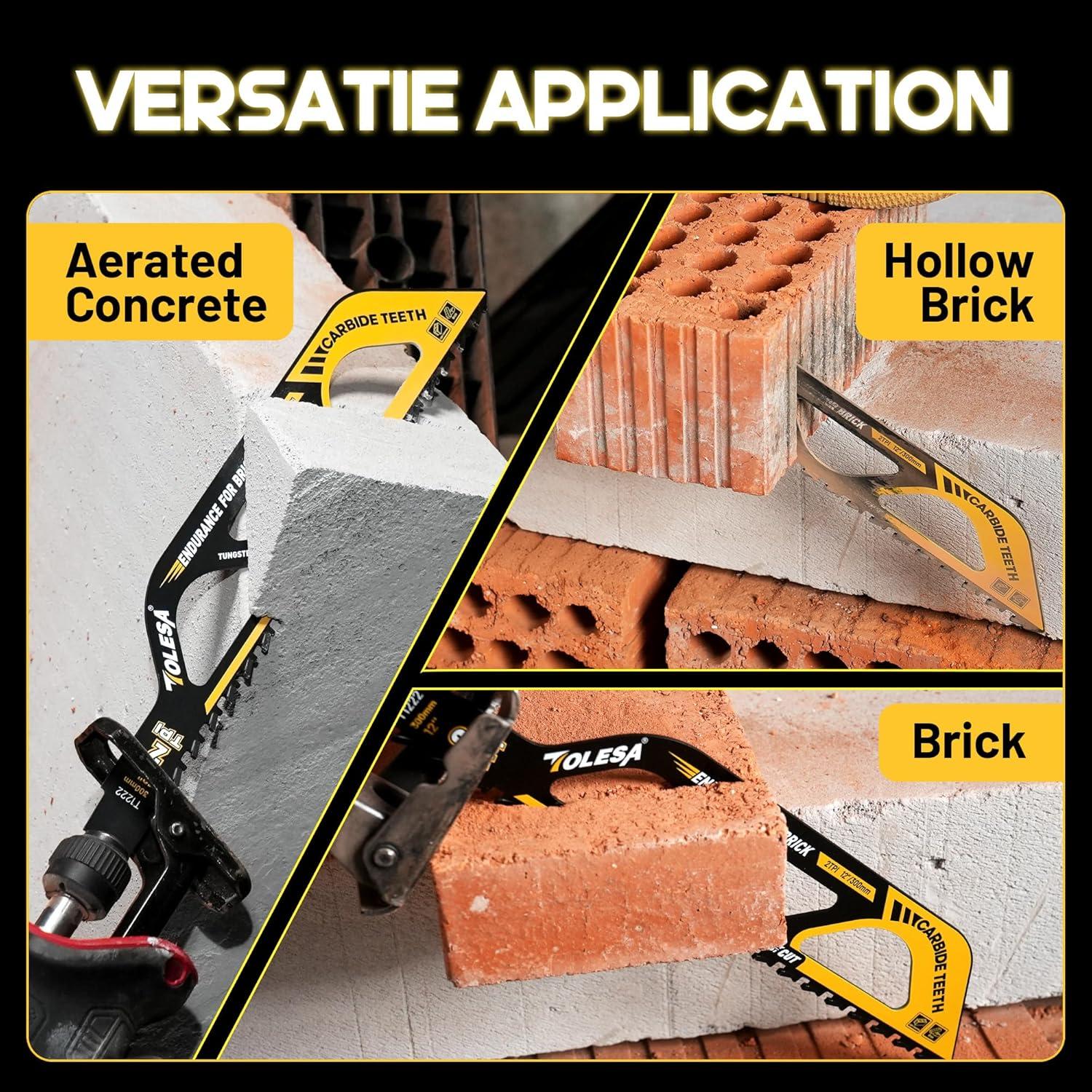 Hojas de Sierra Recíproca Tolesa 30.5 cm Carburo para Concreto