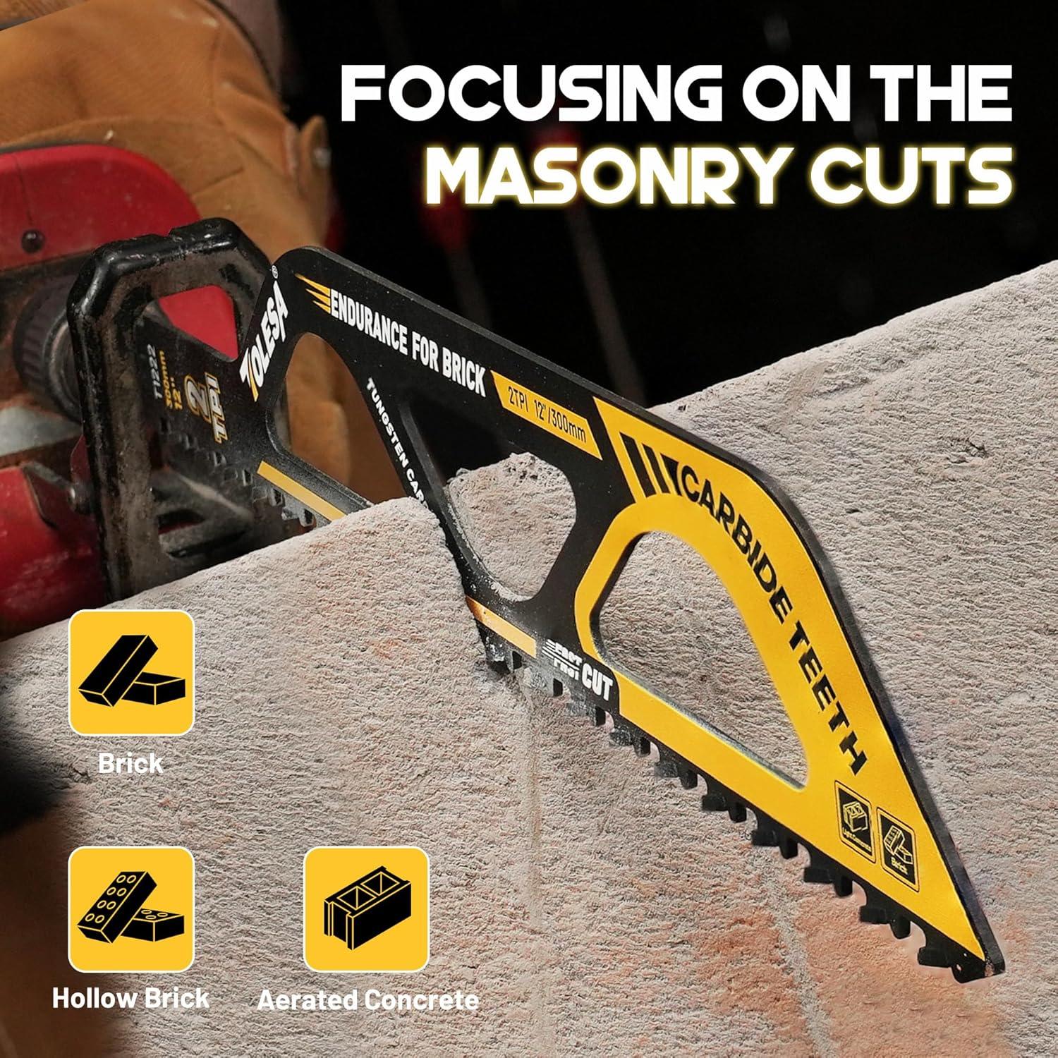 Hojas de Sierra Recíproca Tolesa 30.5 cm Carburo para Concreto