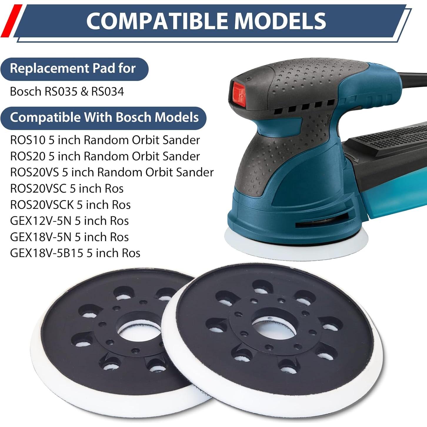 Pad de Lijado de 12.7 cm Bosch RS034 RS035 Paquete de 2