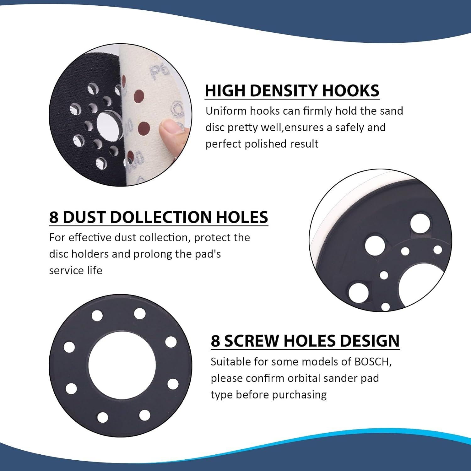 Pad de Lijado de 12.7 cm Bosch RS034 RS035 Paquete de 2