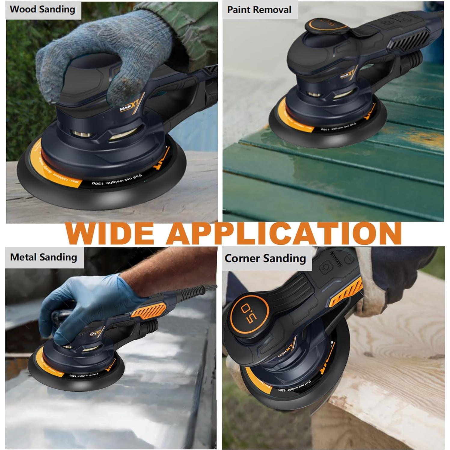 Lijadora Orbital Eléctrica MAXXT R7308 350W 10,000 RPM 6"