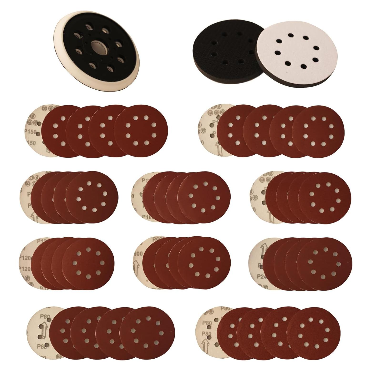 Pad de Reemplazo 5" para Lijadora Bosch ROS20 con 53 Piezas