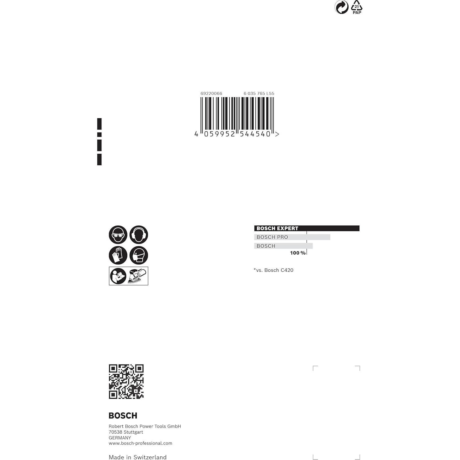 Lija Bosch Expert C470 100x150 mm Grano 80 para Madera