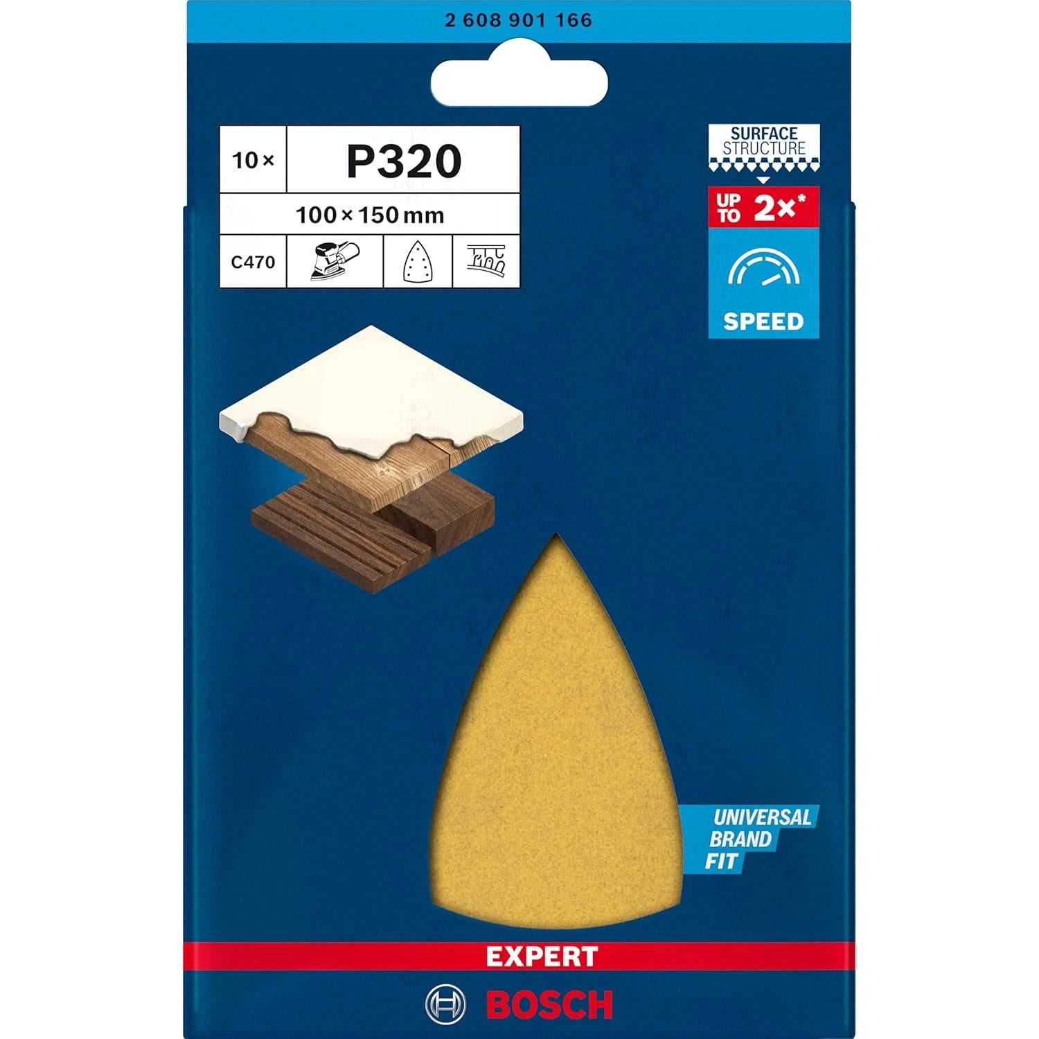 Papel de Lija Bosch Expert C470 Grano 320 10 Piezas 100x150 mm