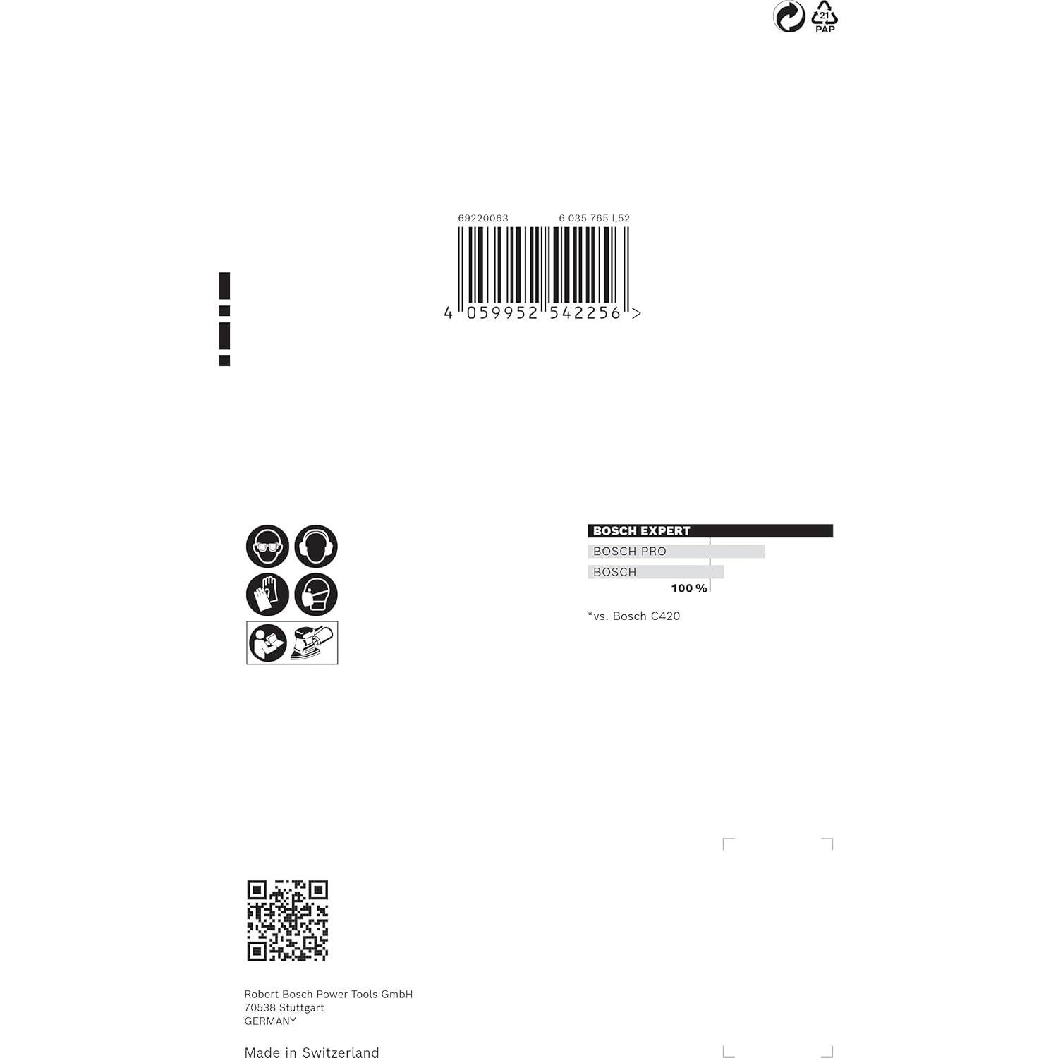 Lija Bosch Expert C470 Grano 80 102x62 mm 10 unidades