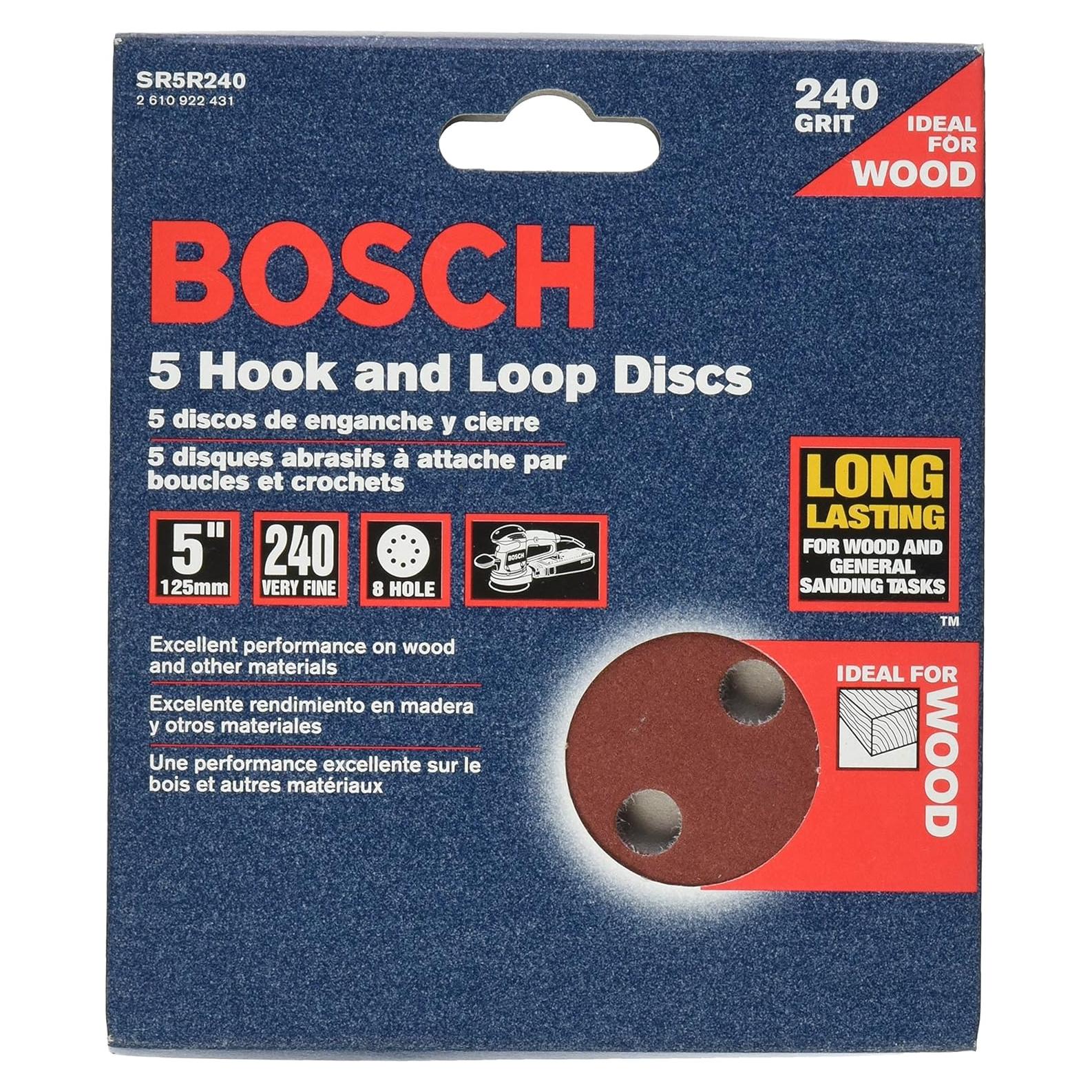 Discos de Lijado Bosch SR5R240 240 Grano 5" 8 Agujeros