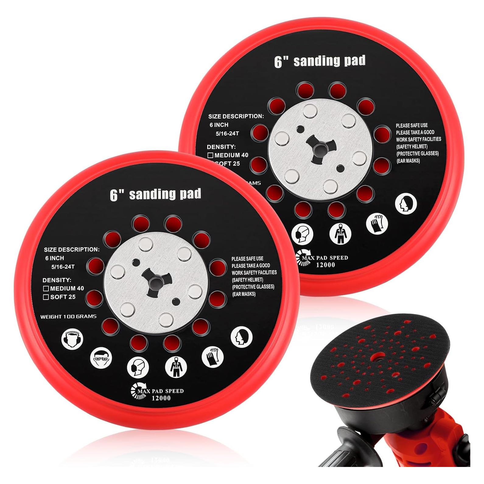 2 Almohadillas de Reemplazo 15.24 cm para Lijadora Bosch GET75-6