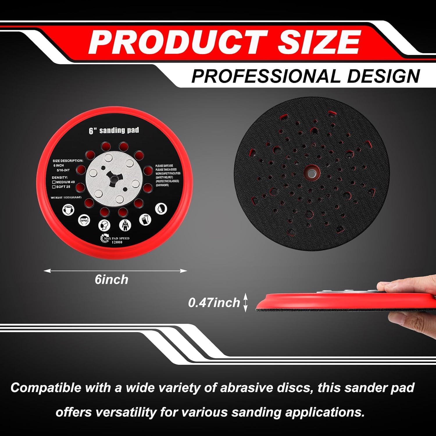 2 Almohadillas de Reemplazo 15.24 cm para Lijadora Bosch GET75-6