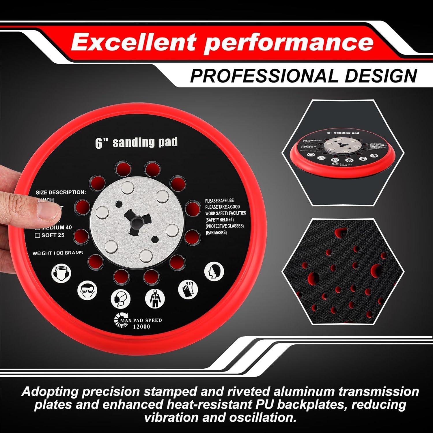 2 Almohadillas de Reemplazo 15.24 cm para Lijadora Bosch GET75-6
